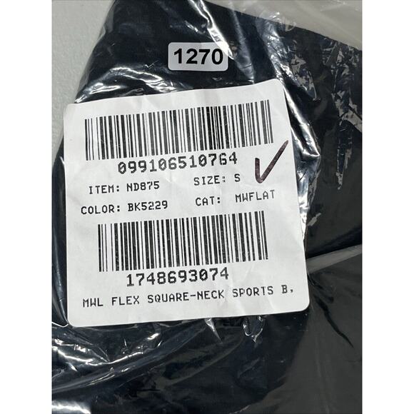 Madewell MWL Flex Sports Bra Womens Small Black Square Neck Padded - Picture 5 of 5